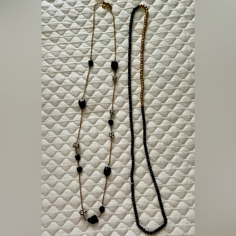 Set of 2 Gold and Black Necklaces